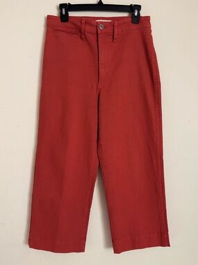 Madewell Burnt Orange Slim Emmette Wide Leg crop Pants